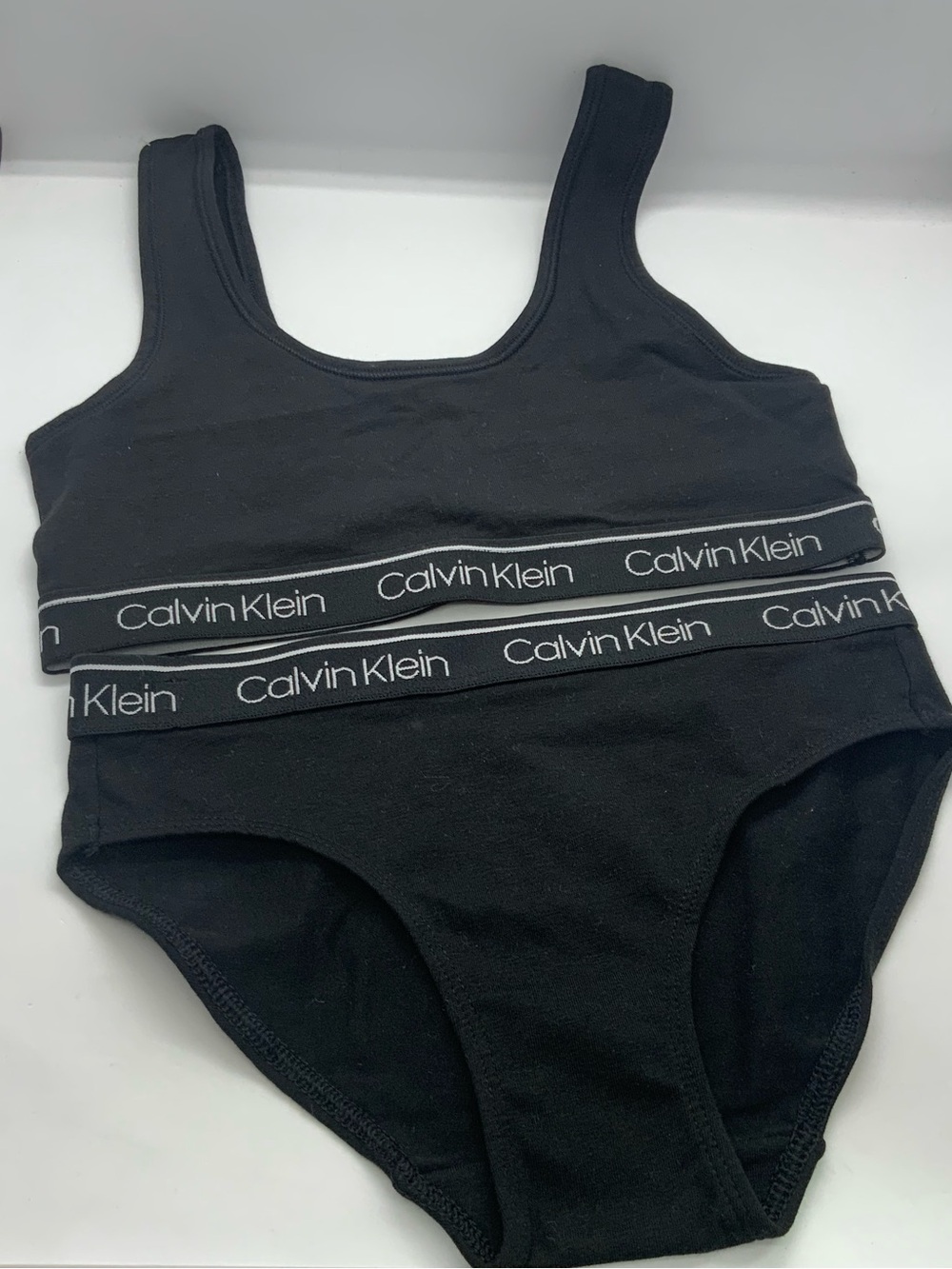 Calvin Klein Black Logo Cotton Bralette & Bikini Brief Set